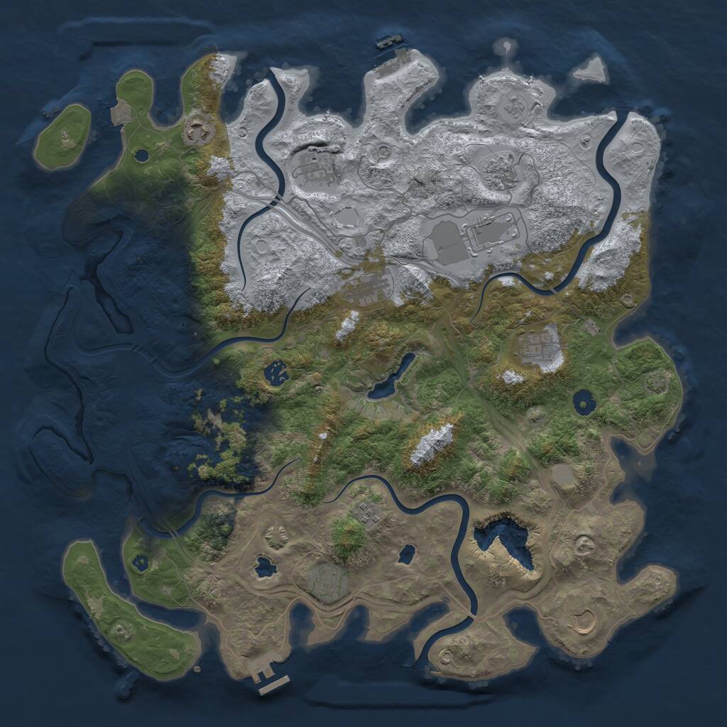 Rust Map: Procedural Map, Size: 4500, Seed: 10475564, 16 Monuments