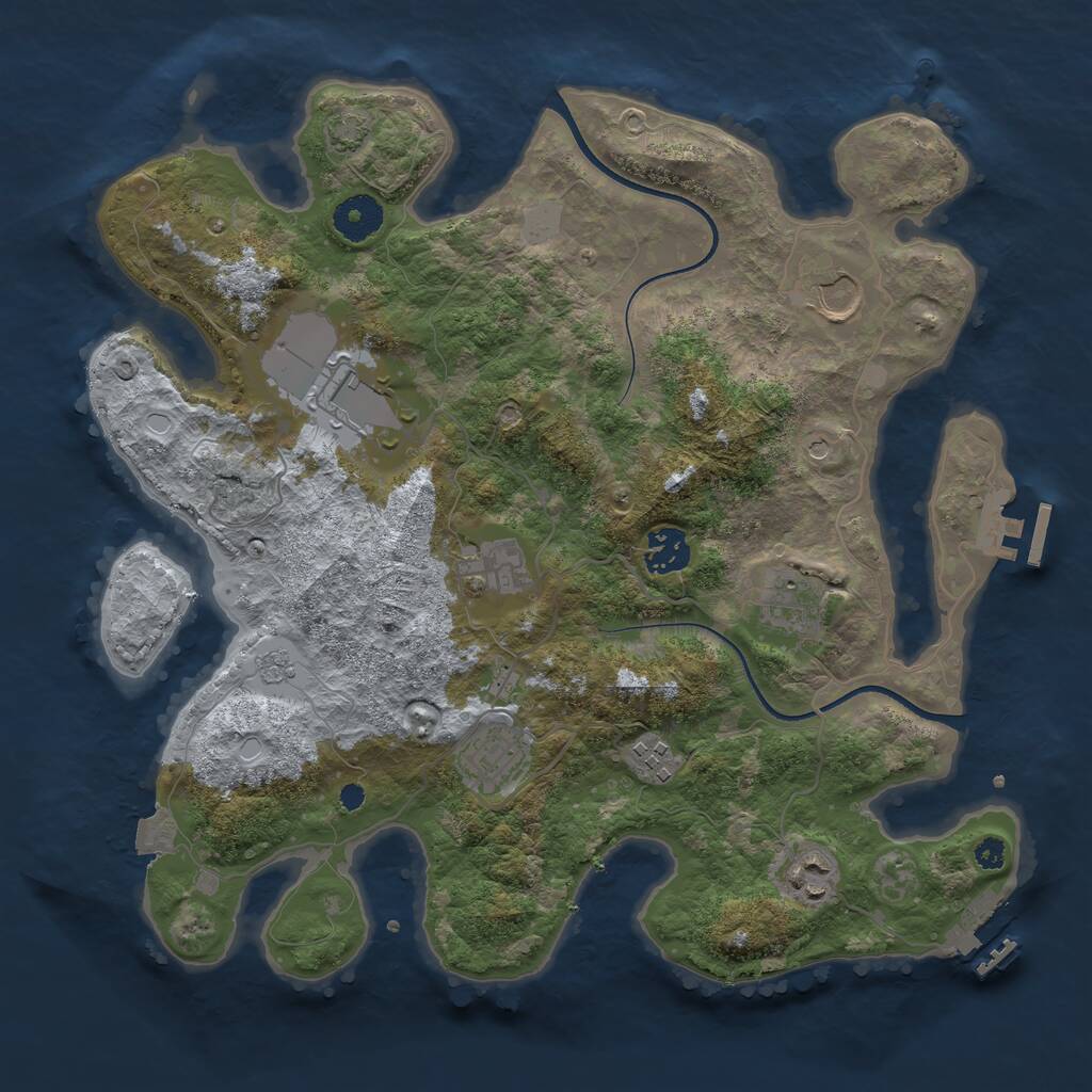 Rust Map: Procedural Map, Size: 3500, Seed: 1568651922, 14 Monuments