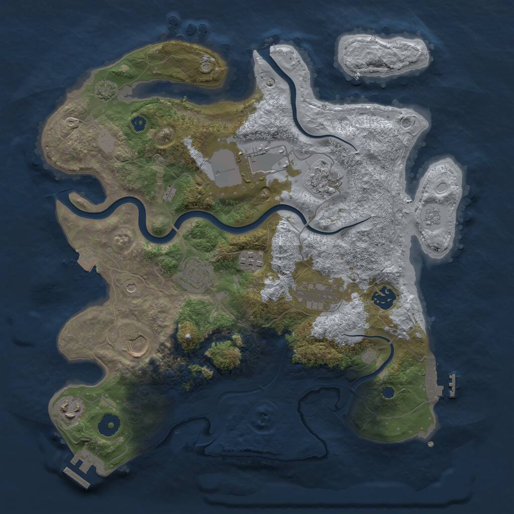 Rust Map: Procedural Map, Size: 3500, Seed: 937831081, 14 Monuments