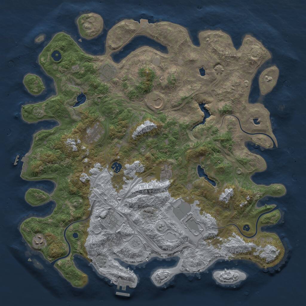 Rust Map: Procedural Map, Size: 4500, Seed: 3499, 15 Monuments