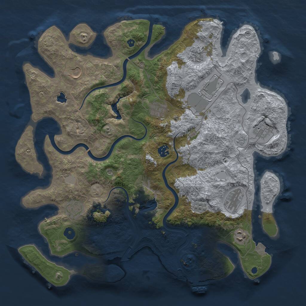Rust Map: Procedural Map, Size: 4000, Seed: 50969, 15 Monuments