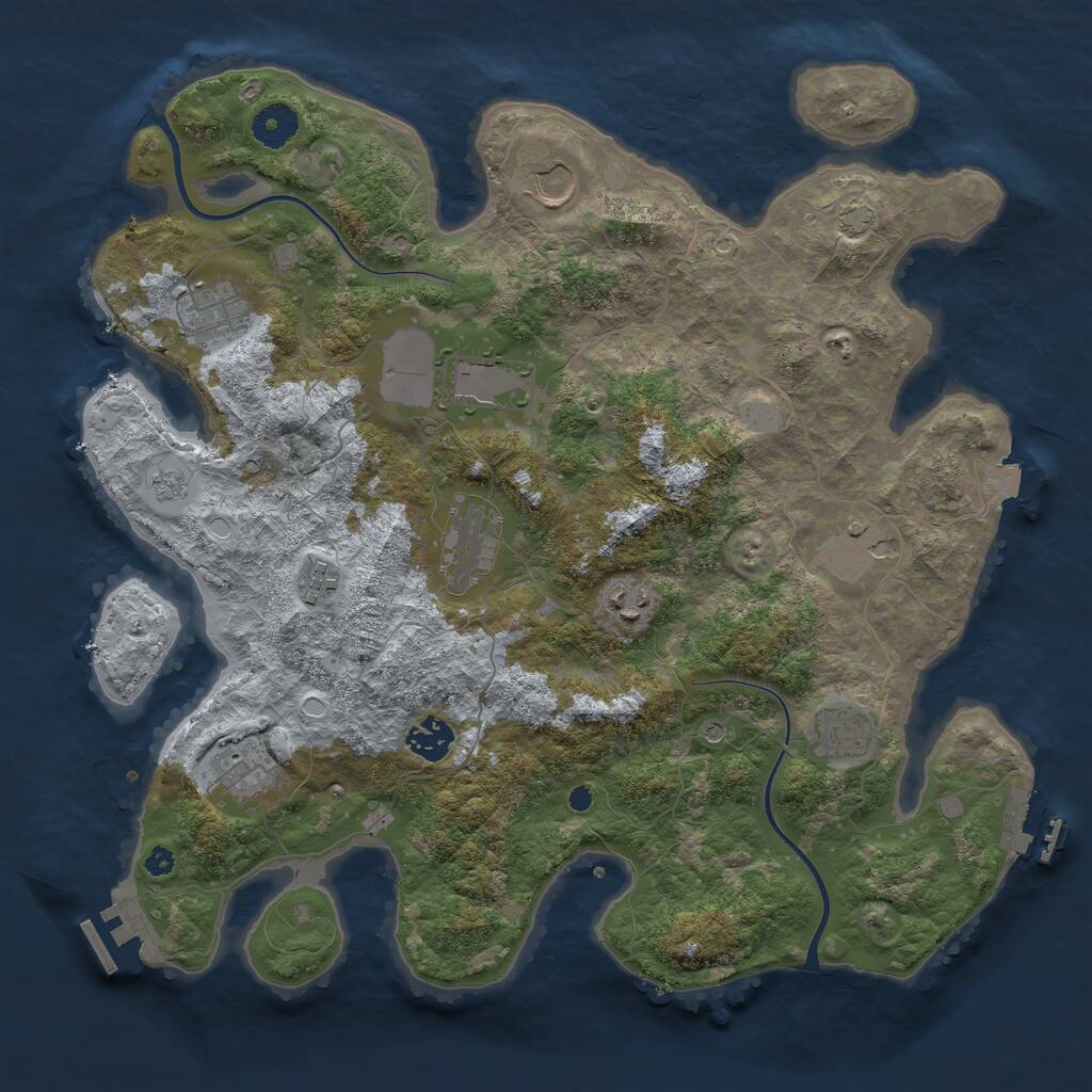 Rust Map: Procedural Map, Size: 3750, Seed: 1568651922, 16 Monuments