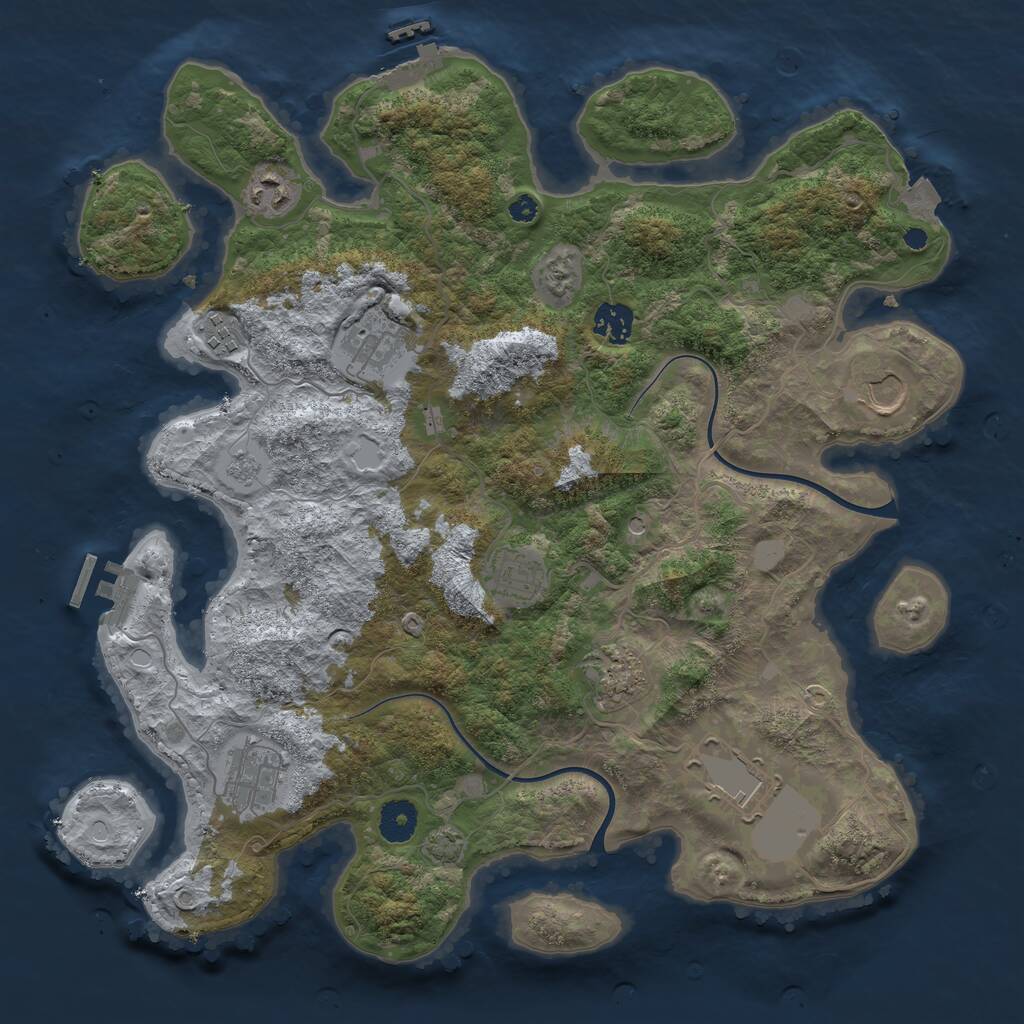 Rust Map: Procedural Map, Size: 3750, Seed: 338129519, 15 Monuments