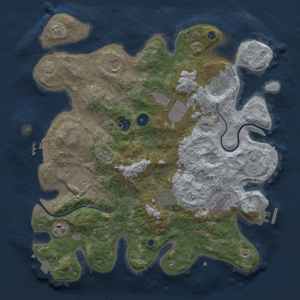 Rust Map: Procedural Map, Size: 3750, Seed: 600885376, 15 Monuments