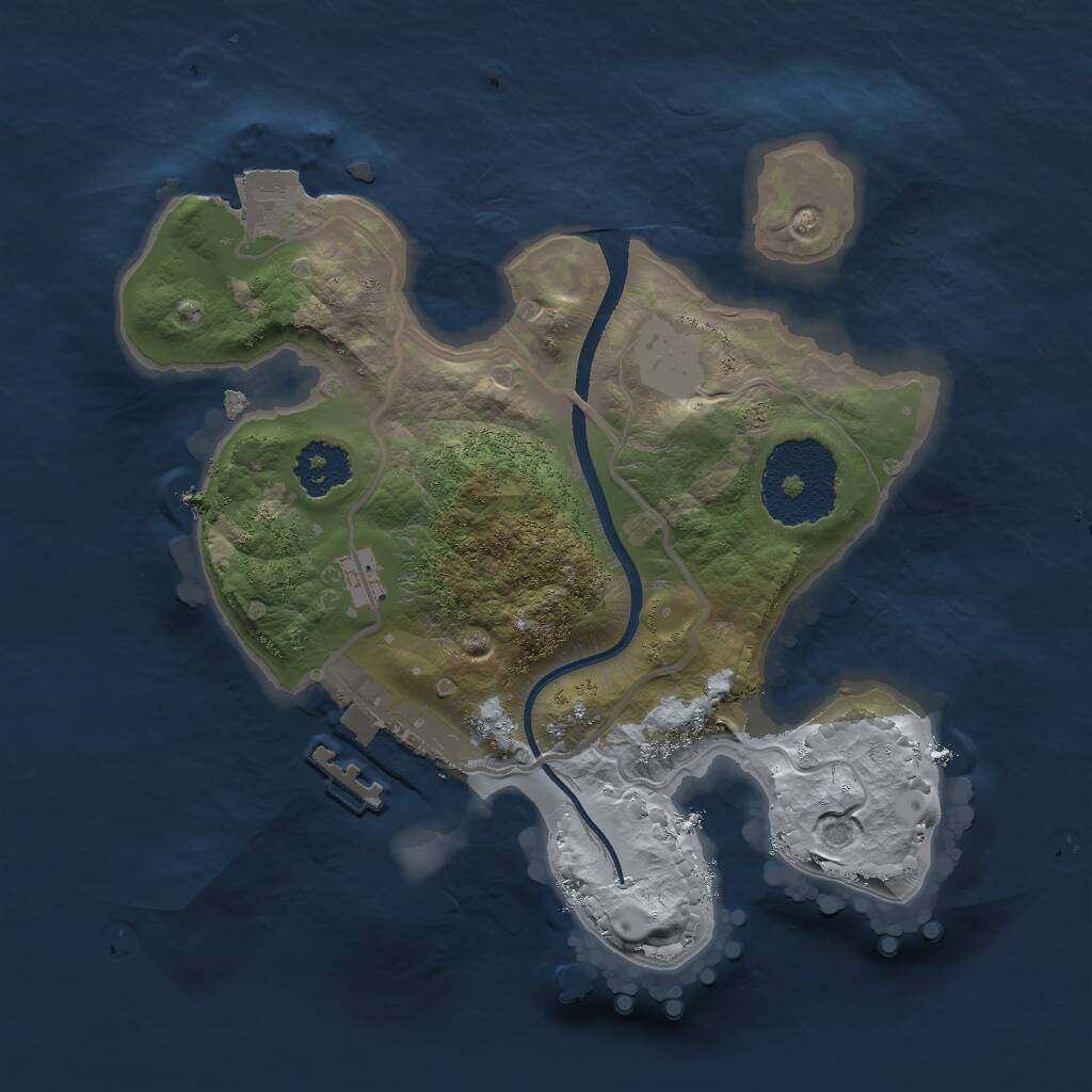 Rust Map: Procedural Map, Size: 2000, Seed: 33236, 2 Monuments