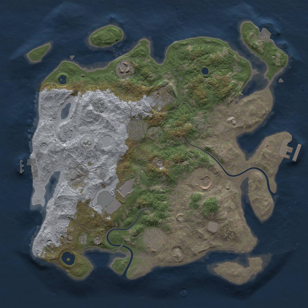 Rust Map: Procedural Map, Size: 3500, Seed: 1511978200, 14 Monuments