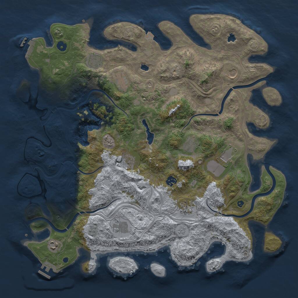 Rust Map: Procedural Map, Size: 4500, Seed: 85950167, 17 Monuments
