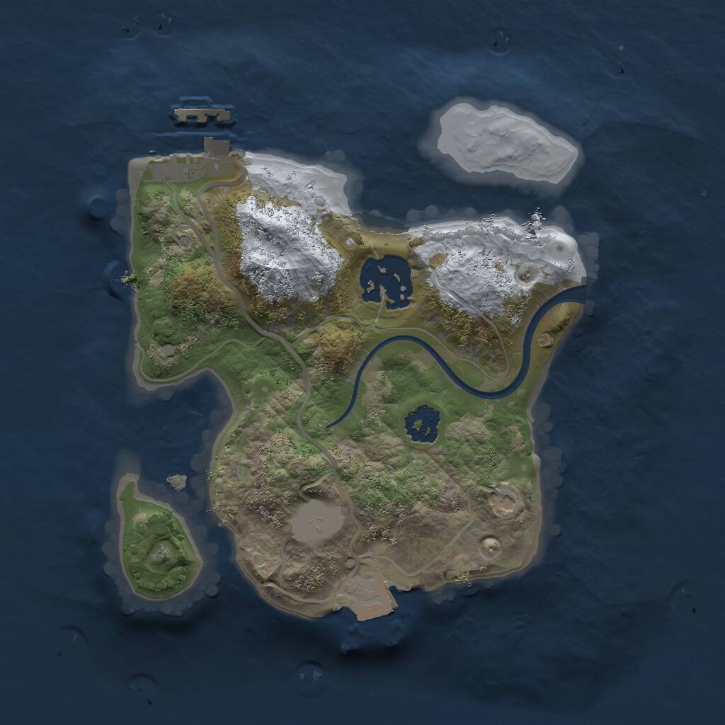 Rust Map: Procedural Map, Size: 2000, Seed: 1056901693, 3 Monuments