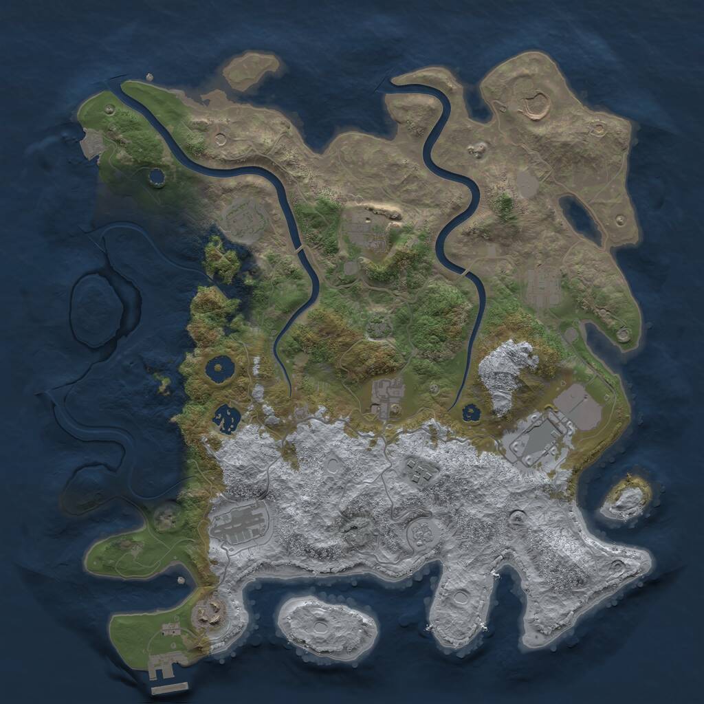 Rust Map: Procedural Map, Size: 3850, Seed: 1748789492, 15 Monuments