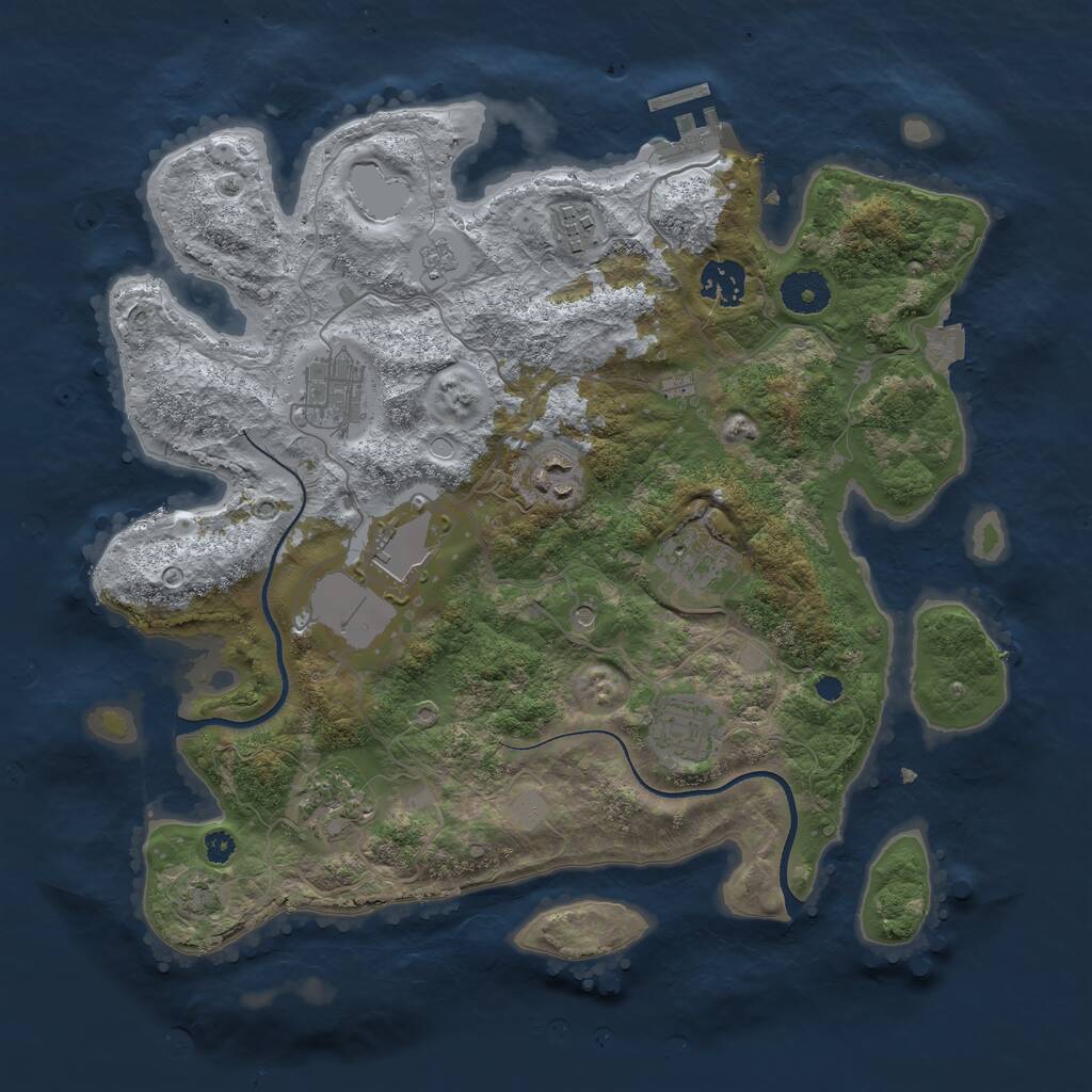 Rust Map: Procedural Map, Size: 3500, Seed: 4999, 13 Monuments