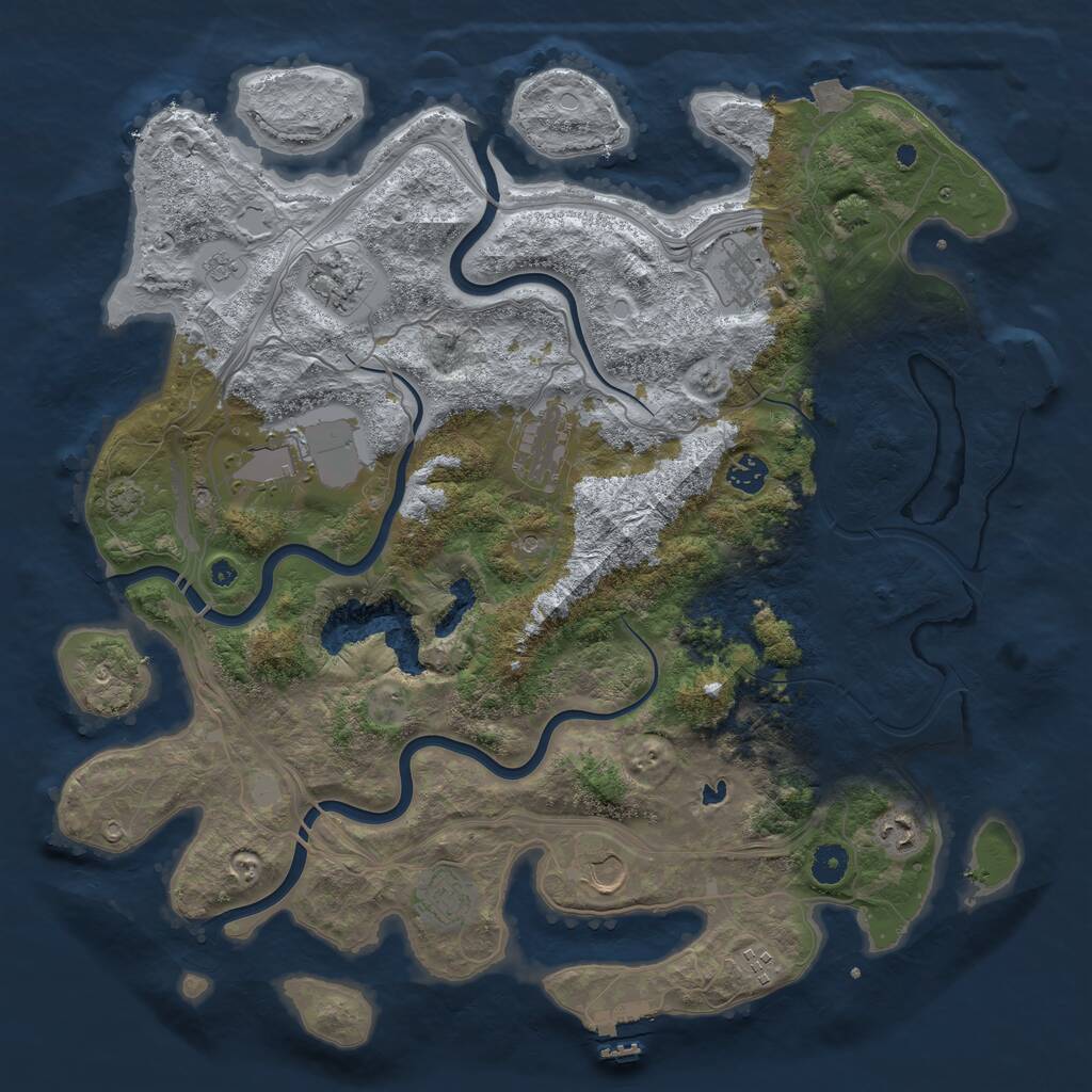 Rust Map: Procedural Map, Size: 4250, Seed: 36746032, 15 Monuments