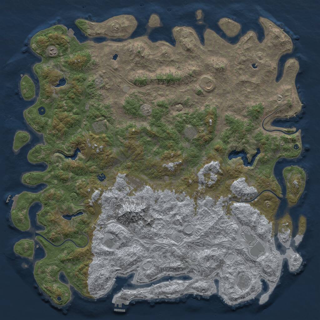 Rust Map: Procedural Map, Size: 6000, Seed: 1082000, 17 Monuments