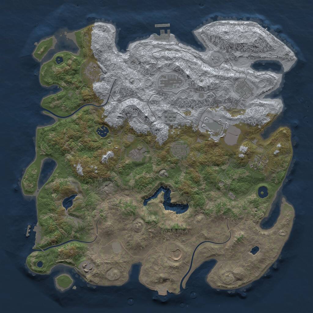 Rust Map: Procedural Map, Size: 4200, Seed: 64397, 17 Monuments