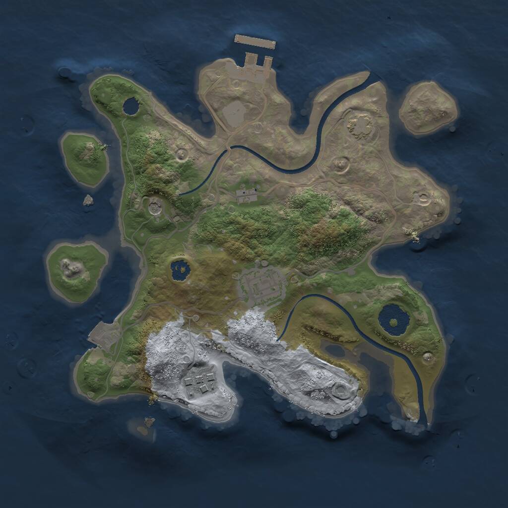 Rust Map: Procedural Map, Size: 2500, Seed: 950986203, 6 Monuments