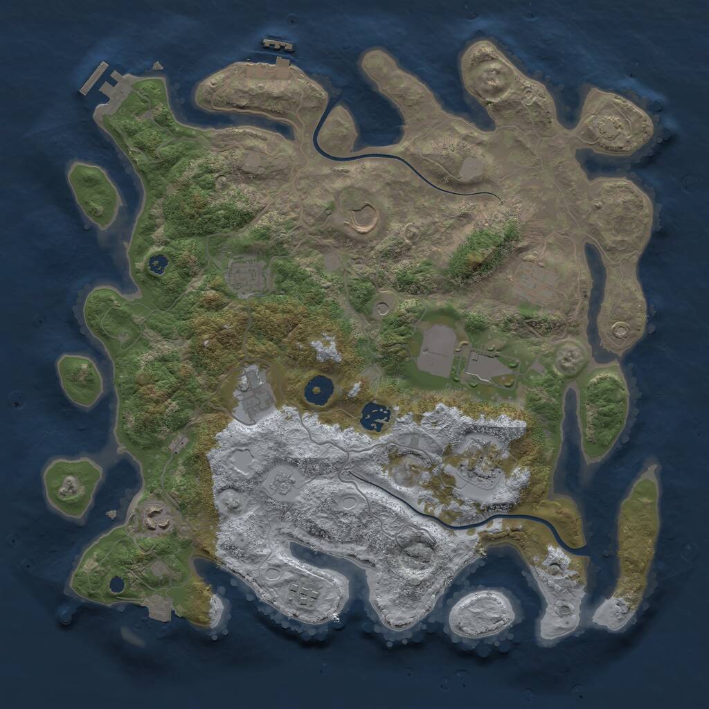 Rust Map: Procedural Map, Size: 3700, Seed: 950986203, 15 Monuments