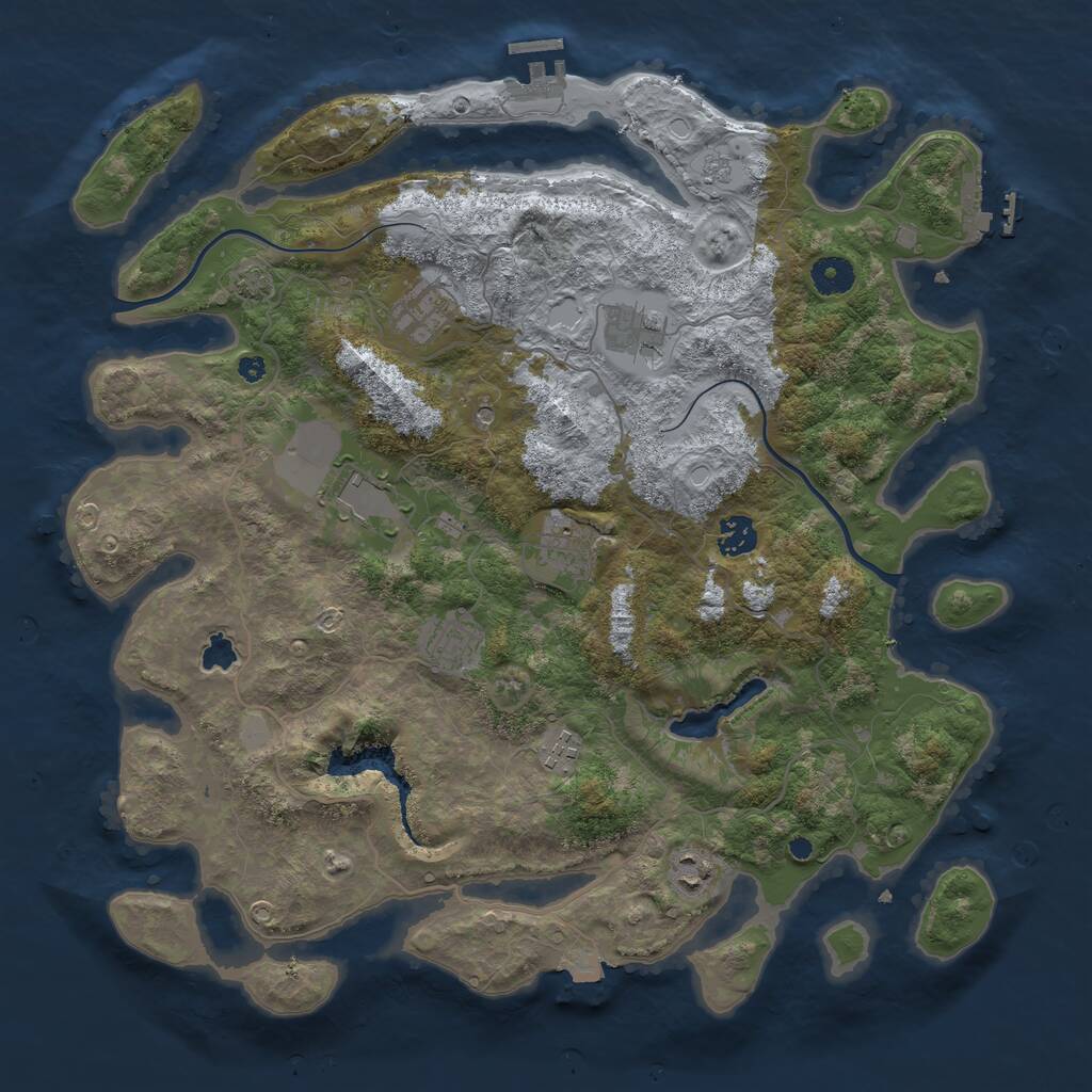 Rust Map: Procedural Map, Size: 4000, Seed: 70776767, 14 Monuments