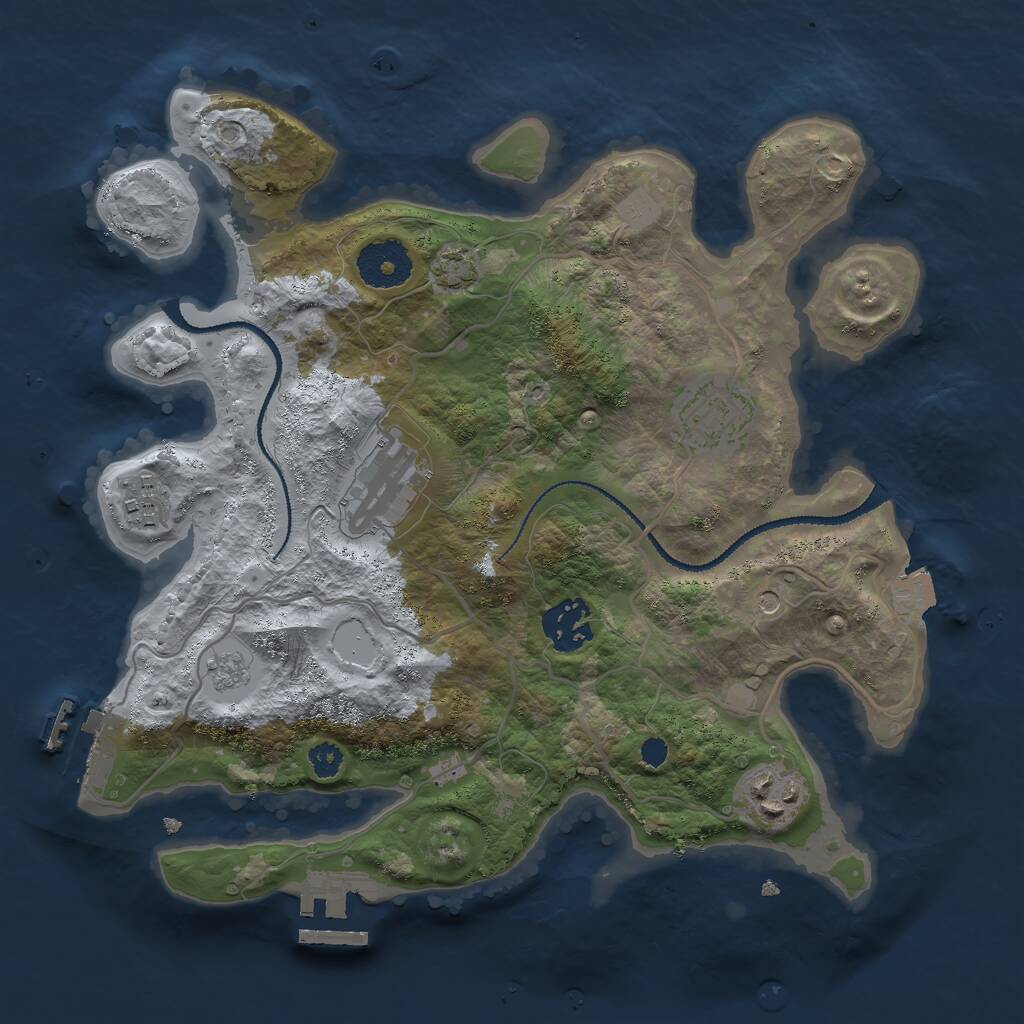 Rust Map: Procedural Map, Size: 3000, Seed: 73518, 11 Monuments