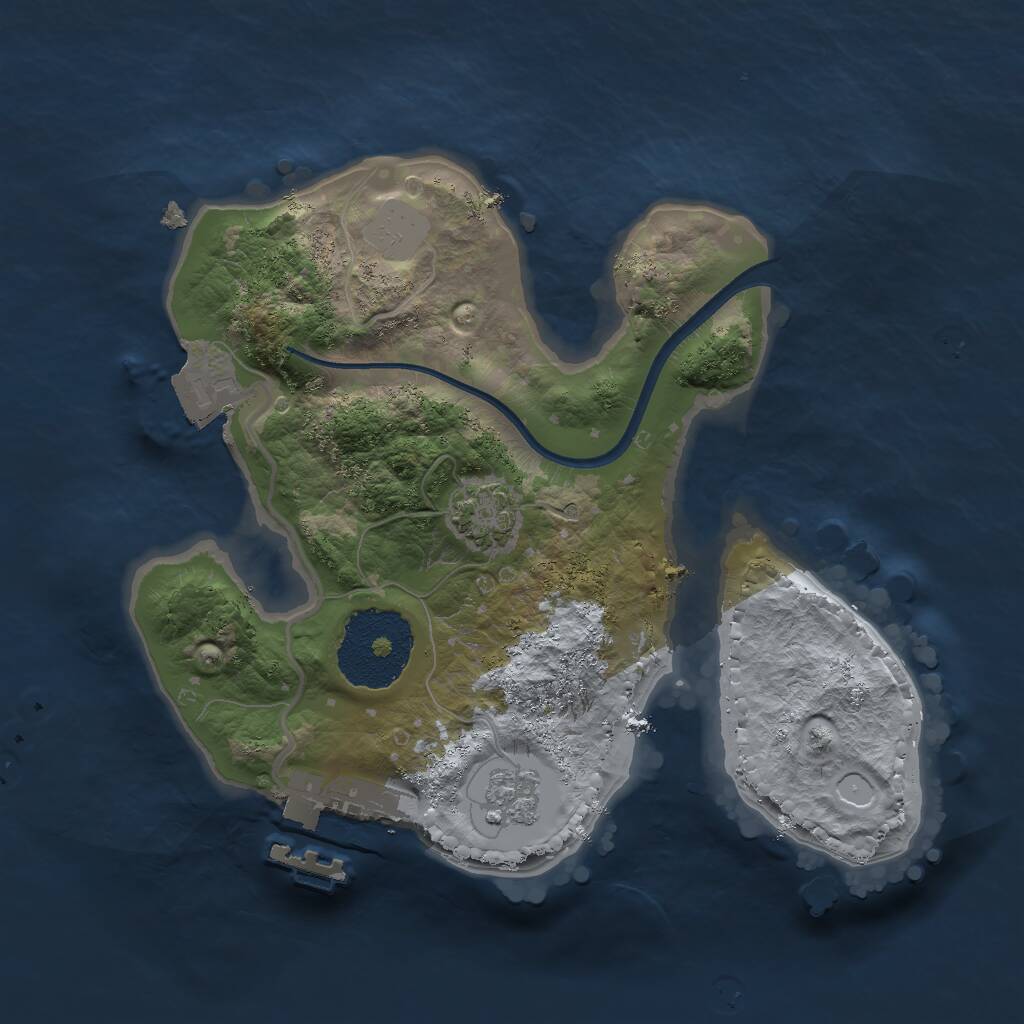Rust Map: Procedural Map, Size: 2000, Seed: 214090124, 4 Monuments