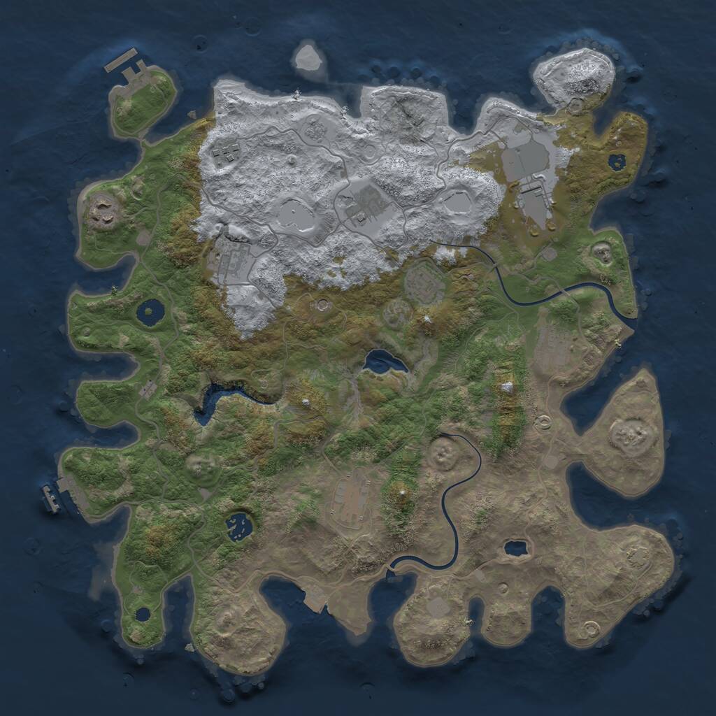 Rust Map: Procedural Map, Size: 4000, Seed: 1334054384, 15 Monuments