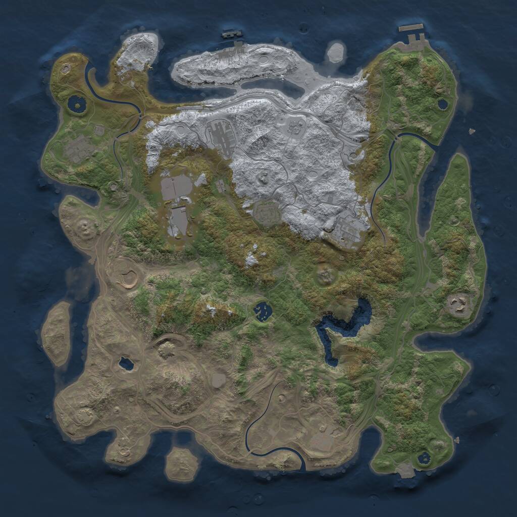 Rust Map: Procedural Map, Size: 4250, Seed: 1867644325, 15 Monuments