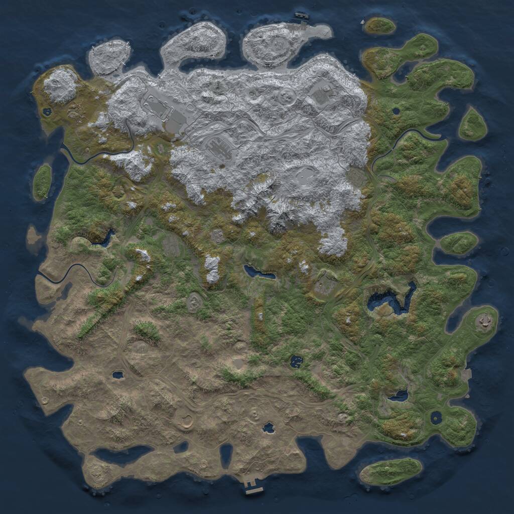 Rust Map: Procedural Map, Size: 6000, Seed: 202553, 17 Monuments