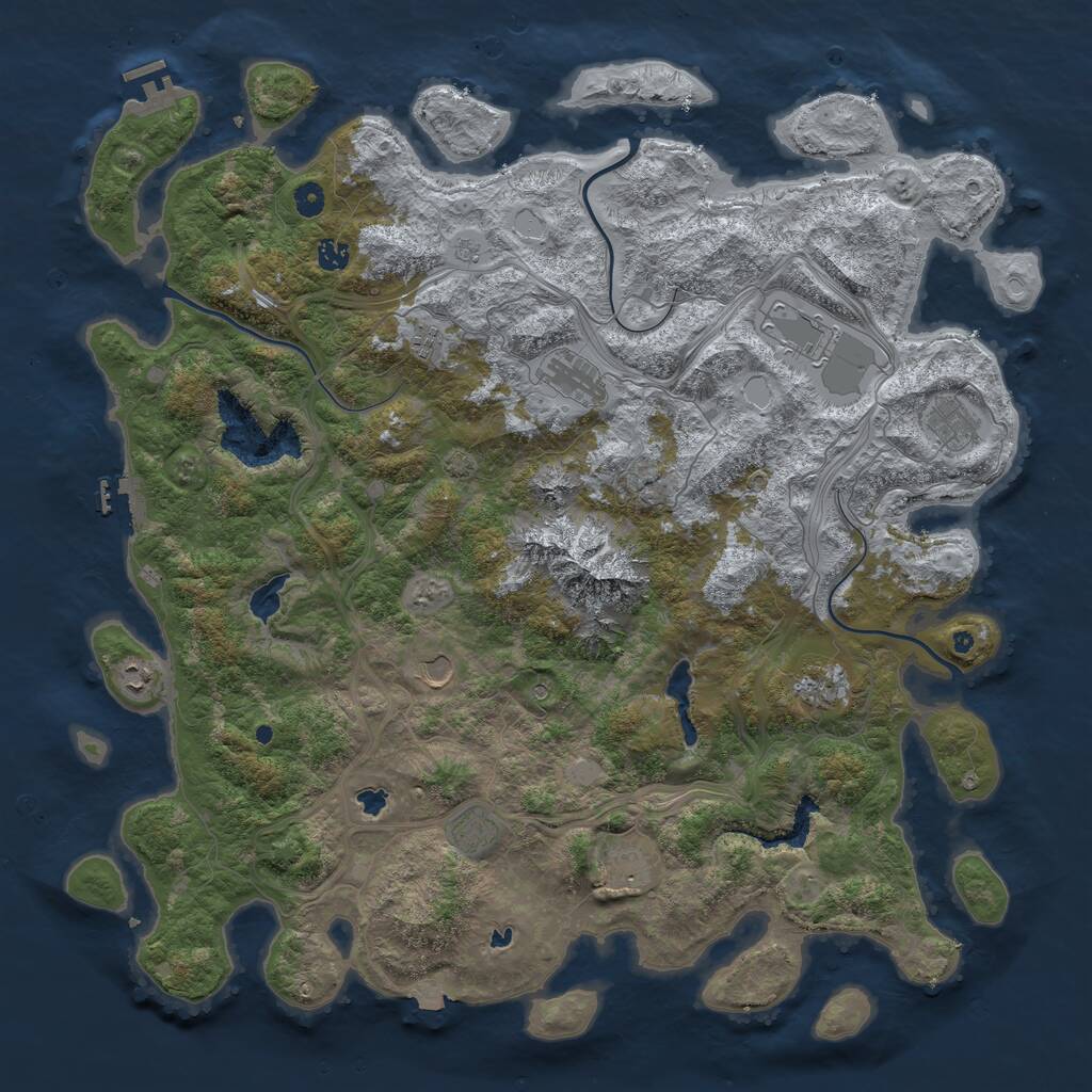 Rust Map: Procedural Map, Size: 5000, Seed: 9856723, 16 Monuments