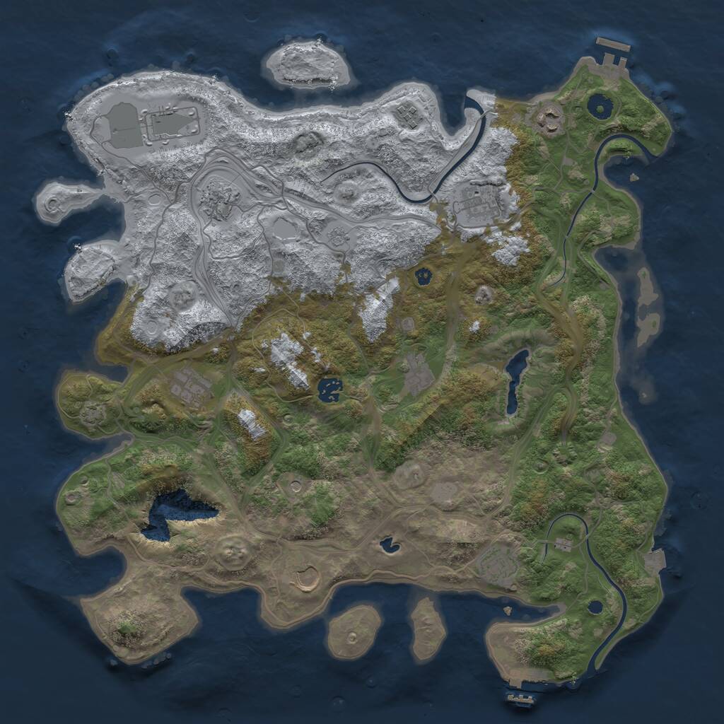 Rust Map: Procedural Map, Size: 4250, Seed: 232153668, 16 Monuments