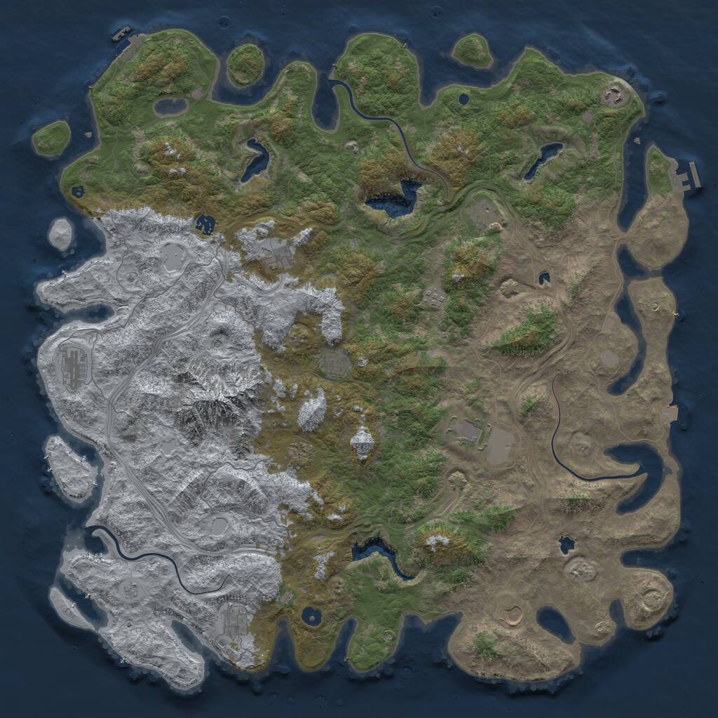 Rust Map: Procedural Map, Size: 5500, Seed: 17000124, 17 Monuments