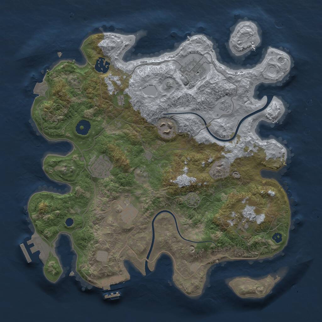 Rust Map: Procedural Map, Size: 3250, Seed: 1987526, 11 Monuments