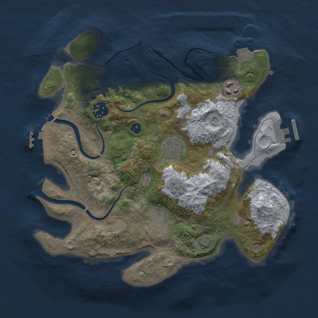 Rust Map: Procedural Map, Size: 3000, Seed: 17582208, 10 Monuments