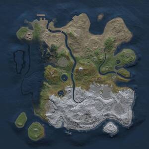 Thumbnail Rust Map: Procedural Map, Size: 3500, Seed: 83955536, 14 Monuments