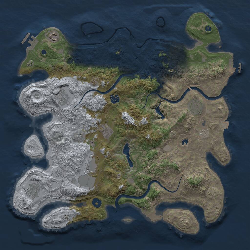 Rust Map: Procedural Map, Size: 4000, Seed: 974, 14 Monuments