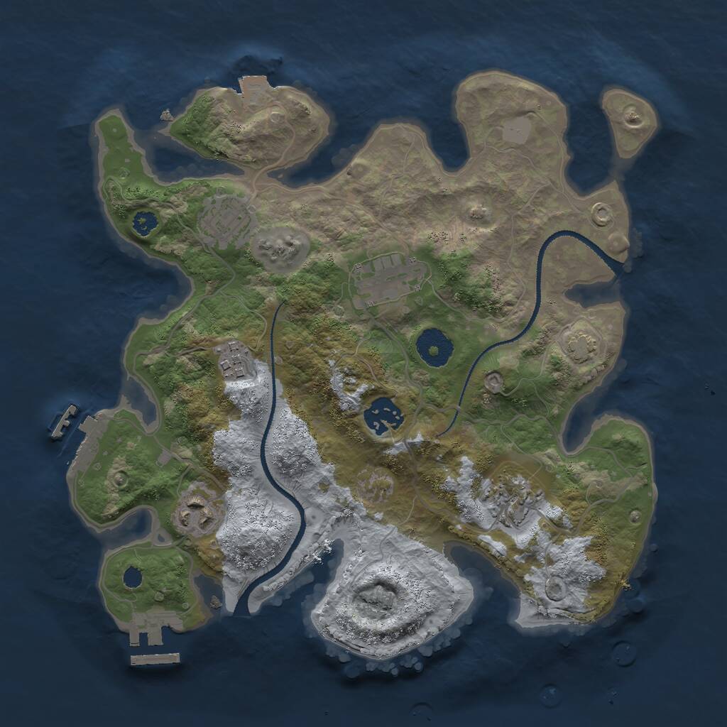 Rust Map: Procedural Map, Size: 3000, Seed: 66764996, 10 Monuments