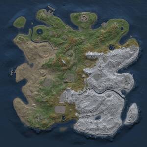 Thumbnail Rust Map: Procedural Map, Size: 3600, Seed: 2045, 15 Monuments