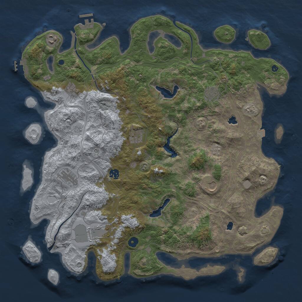 Rust Map: Procedural Map, Size: 4500, Seed: 751392381, 15 Monuments