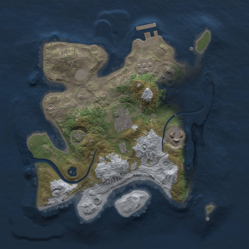 Rust Map: Procedural Map, Size: 2500, Seed: 950924688, 7 Monuments