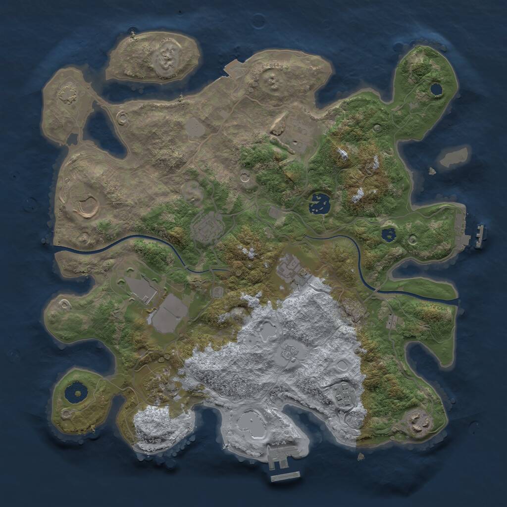 Rust Map: Procedural Map, Size: 3500, Seed: 877310423, 15 Monuments