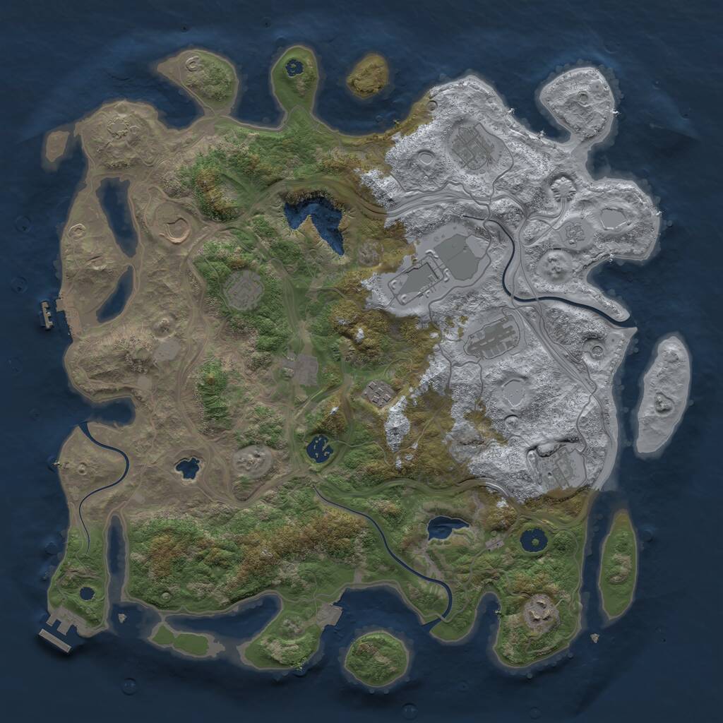 Rust Map: Procedural Map, Size: 4250, Seed: 197494, 16 Monuments