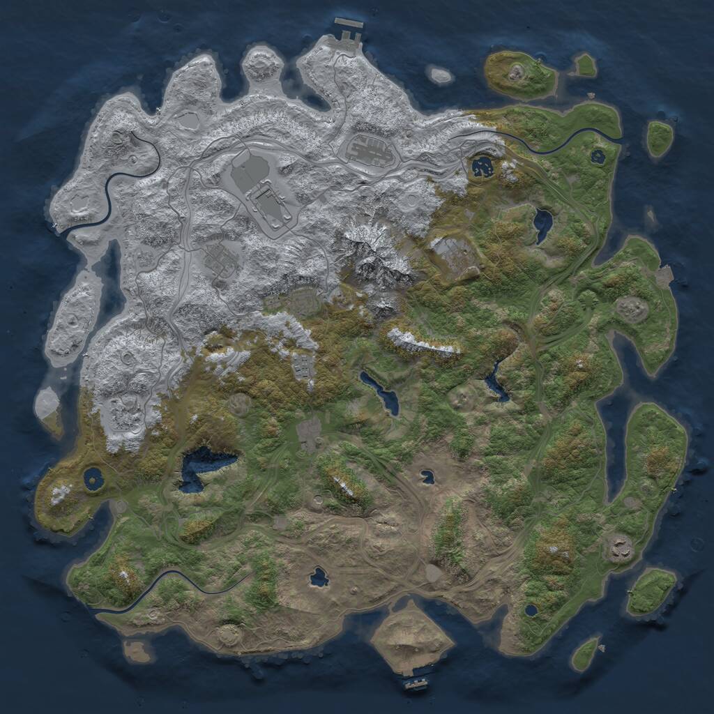 Rust Map: Procedural Map, Size: 5000, Seed: 2116912111, 16 Monuments