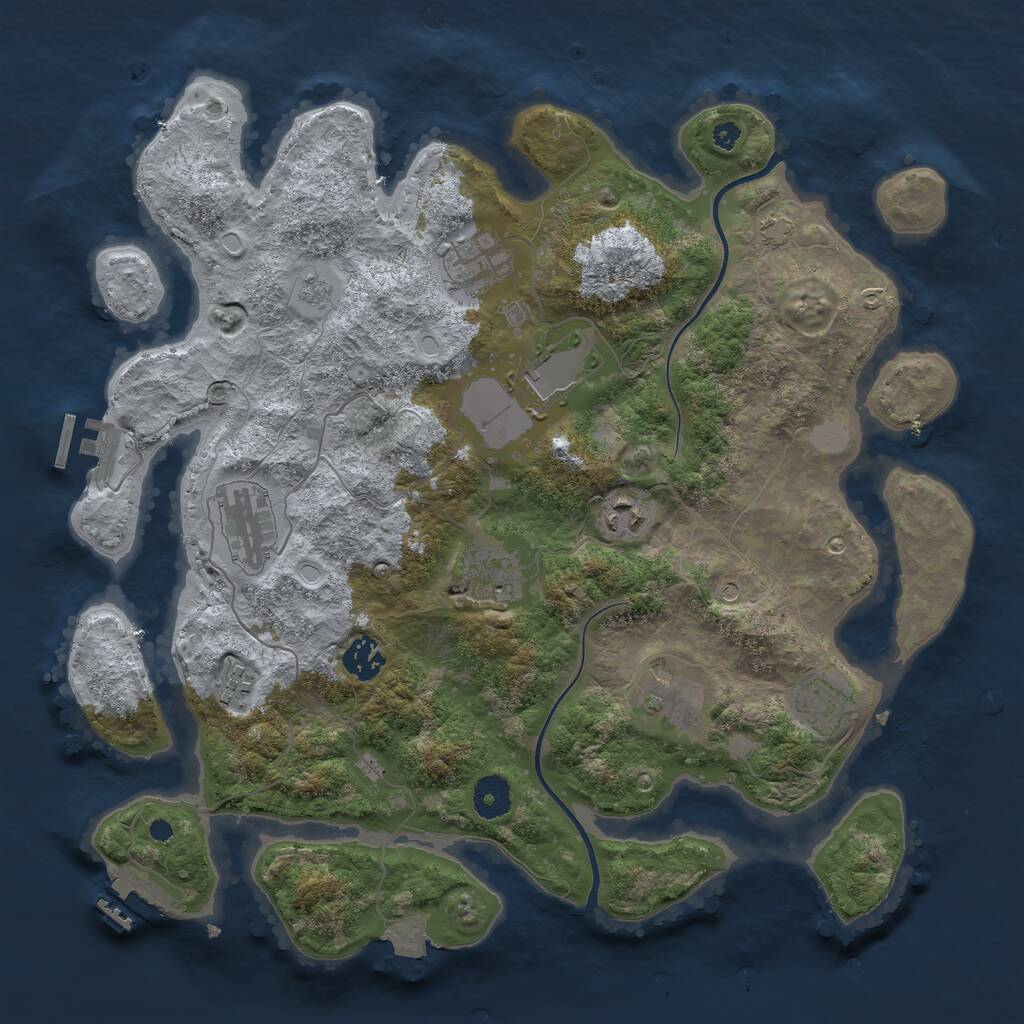 Rust Map: Procedural Map, Size: 3750, Seed: 1254232664, 15 Monuments