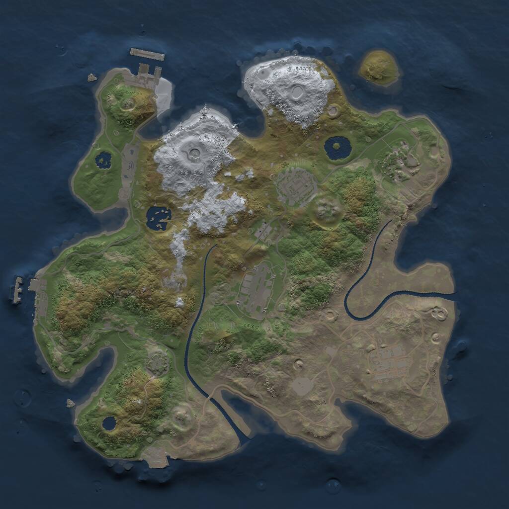 Rust Map: Procedural Map, Size: 3000, Seed: 939208558, 10 Monuments