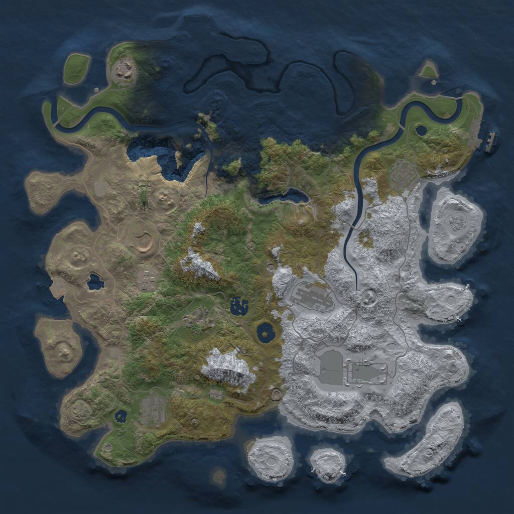 Rust Map: Procedural Map, Size: 4000, Seed: 97623895, 15 Monuments