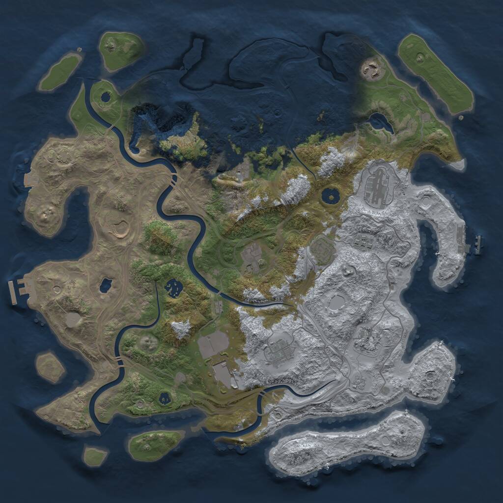 Rust Map: Procedural Map, Size: 4250, Seed: 22222, 17 Monuments