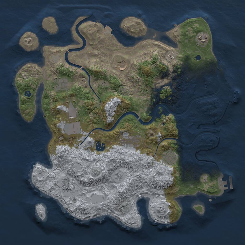 Rust Map: Procedural Map, Size: 3778, Seed: 6738, 15 Monuments