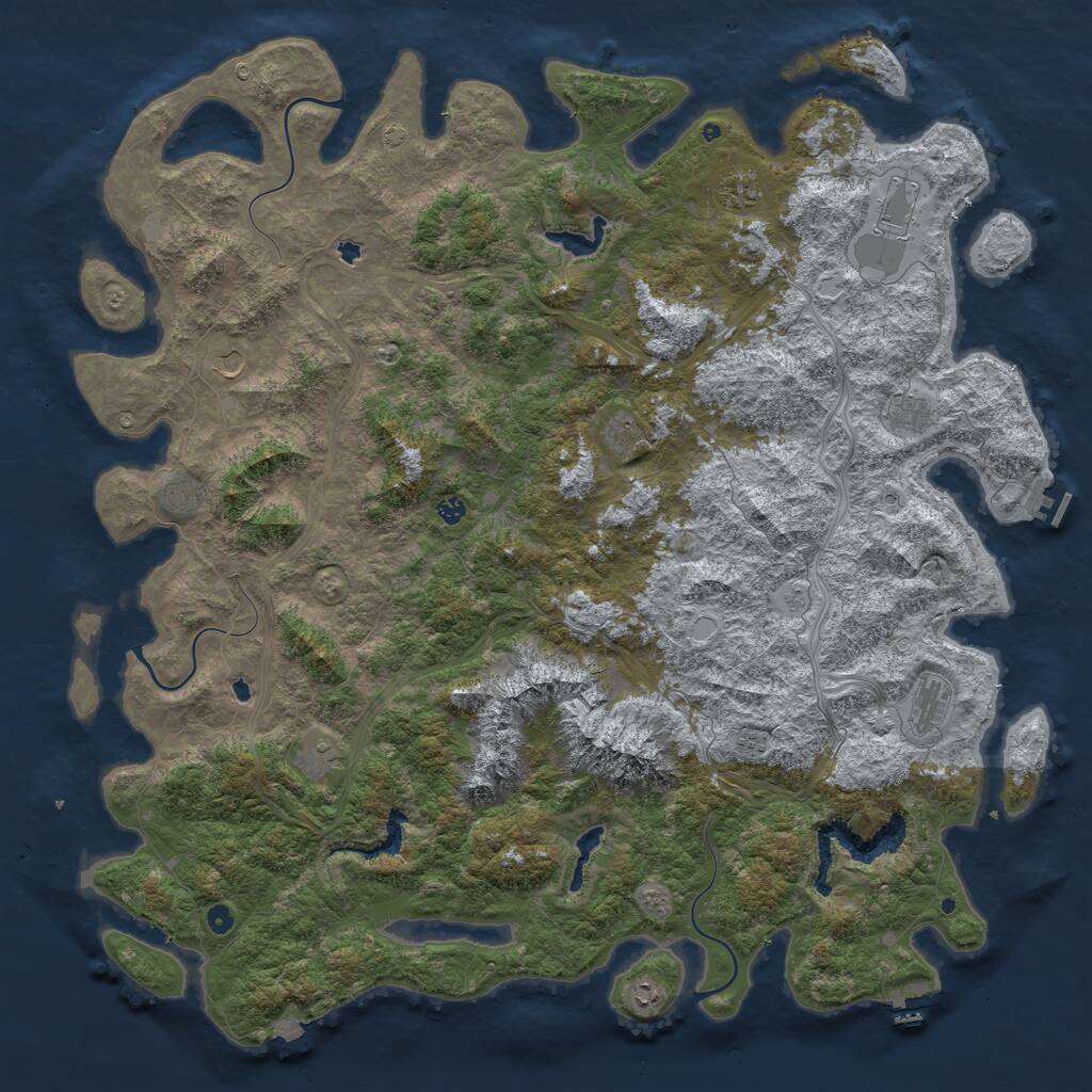 Rust Map: Procedural Map, Size: 6000, Seed: 16814, 17 Monuments