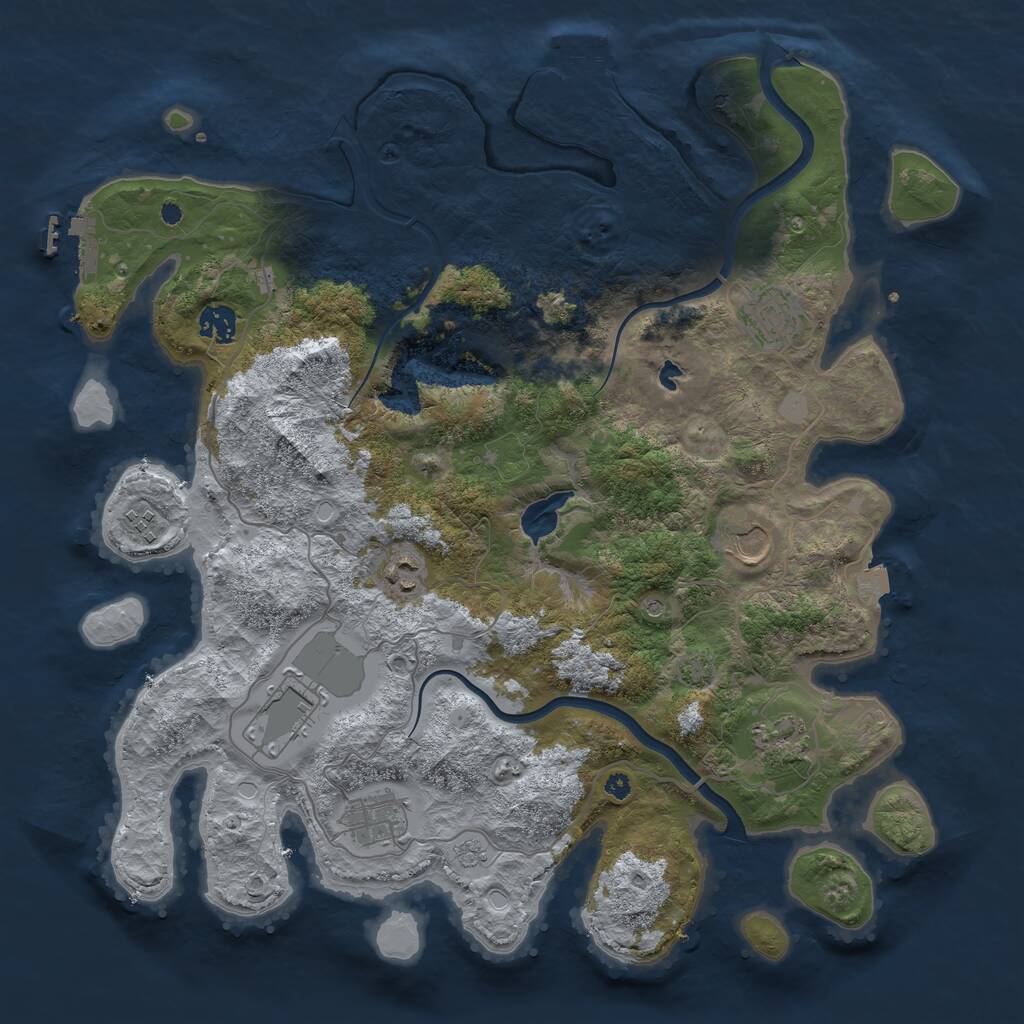 Rust Map: Procedural Map, Size: 4000, Seed: 266979342, 14 Monuments