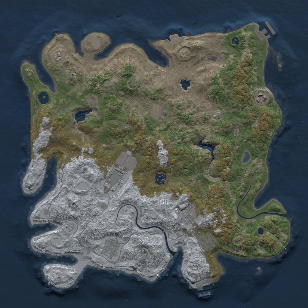 Rust Map: Procedural Map, Size: 4000, Seed: 66789006, 14 Monuments