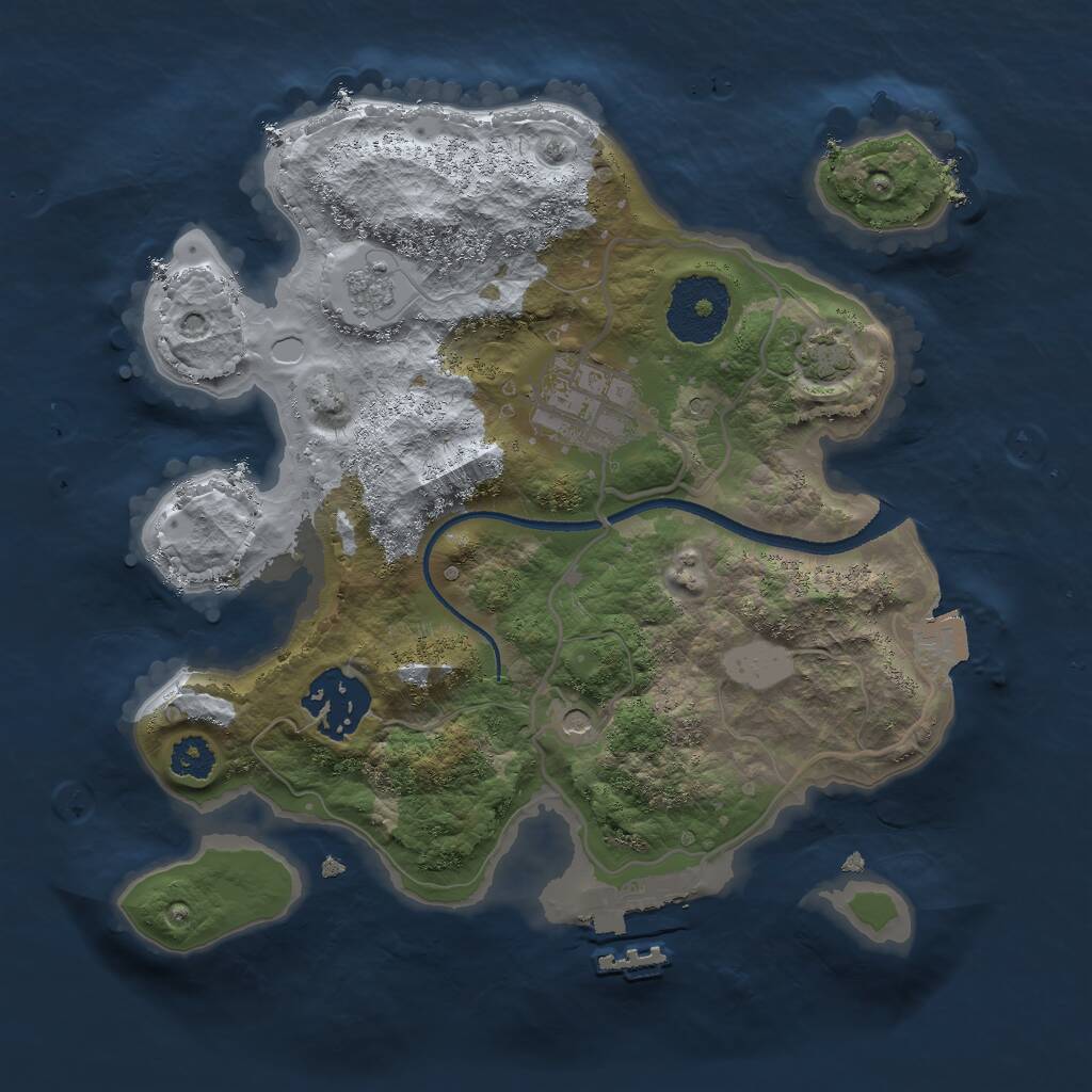 Rust Map: Procedural Map, Size: 2500, Seed: 732694210, 7 Monuments