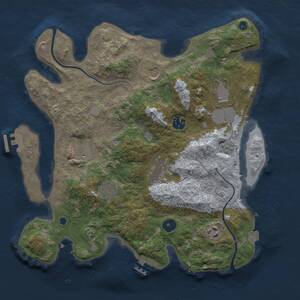 Thumbnail Rust Map: Procedural Map, Size: 3500, Seed: 1438266256, 14 Monuments