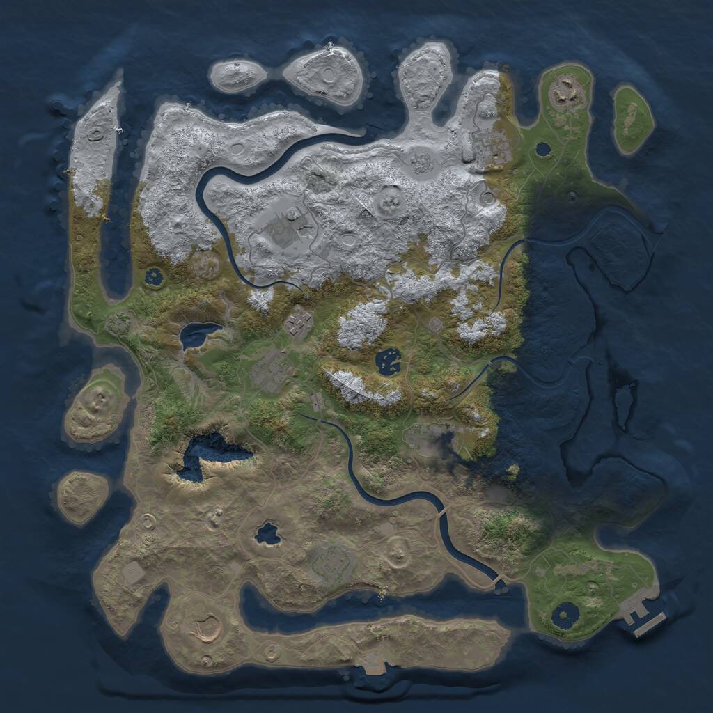 Rust Map: Procedural Map, Size: 4000, Seed: 71002, 14 Monuments